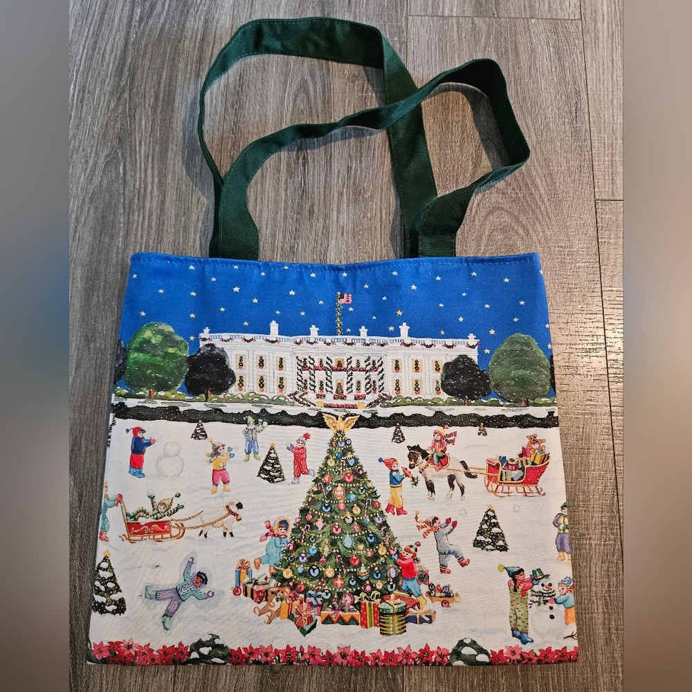 White House South Lawn Christmas Purse Tote Bag Kennedy Trump